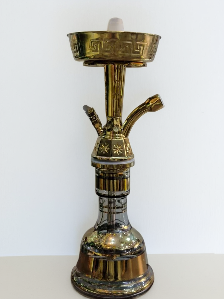 شيشة نحاس ذهبي  منقوش 